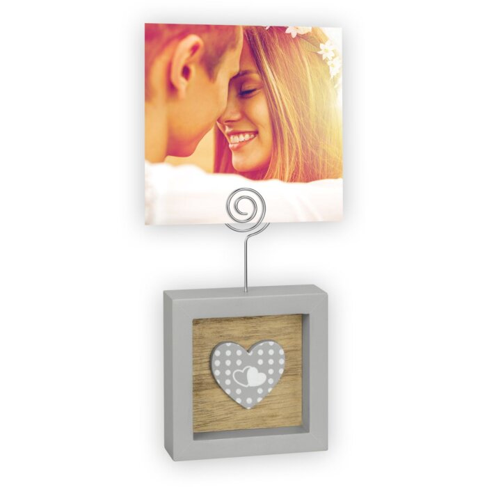ZEP Foto-Clip Cecilia grau 7x12 cm Holzständer für Fotos