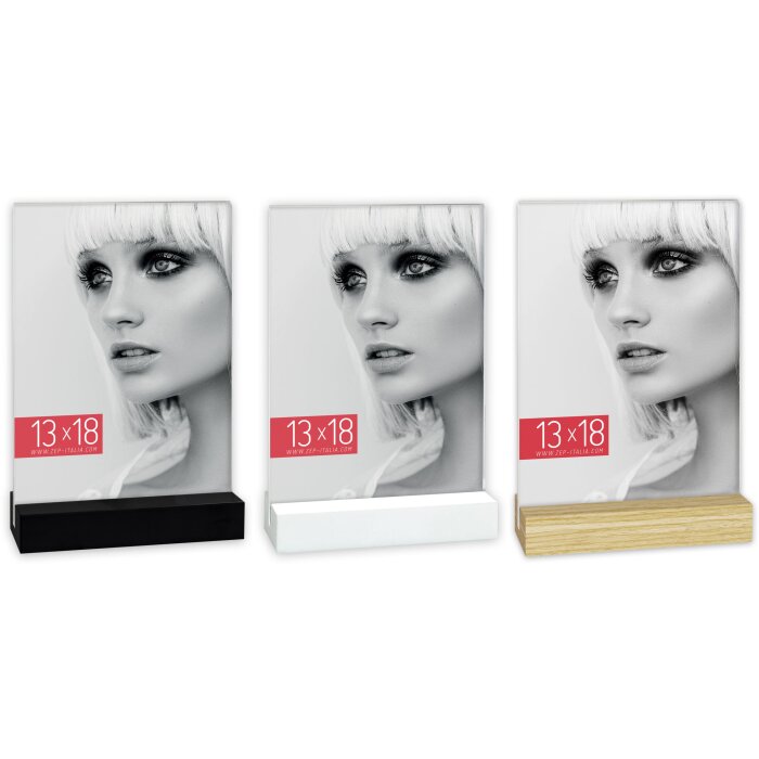 ZEP Dresda Acryl-Fotorahmen 10x15 13x18 15x20 Weiß/Schwarz/Natur