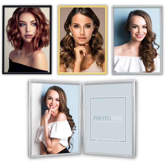 ZEP Metall-Fotorahmen Silvia 7x10 bis 15x20 cm hochglänzend mit Samtrückwand