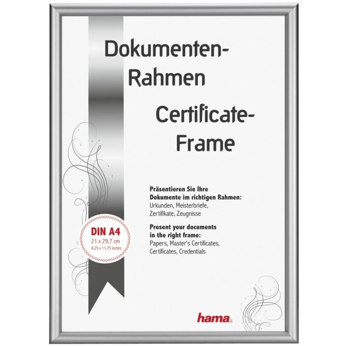 Алюминиевая рамка Детройт 21x30 см серебро обычное стекло