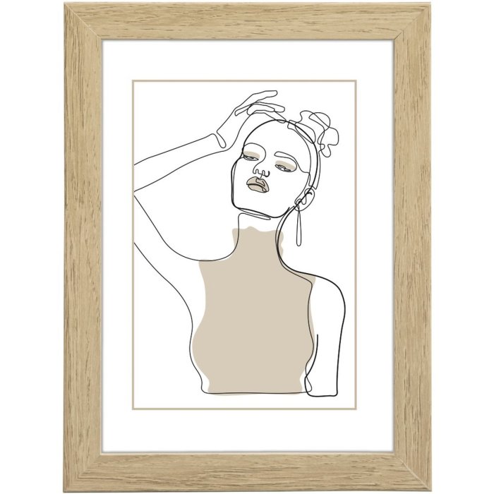 Hama Holzrahmen Kopenhagen 50x70 cm Eiche mit Passepartout 30x45 cm