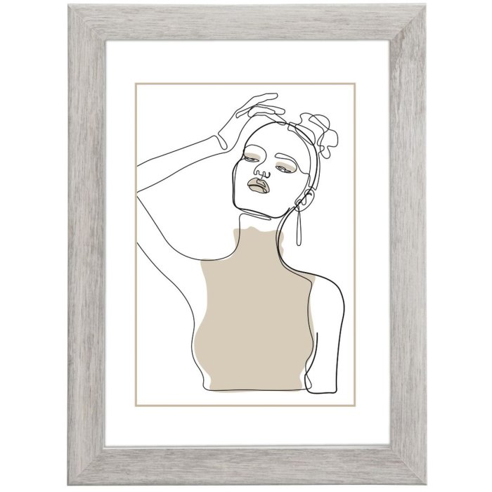 Hama Holzrahmen Kopenhagen 50x70 cm taupe mit Passepartout 30x45 cm