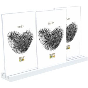 Деревянный держатель для фотографий белый 3 фотографии...