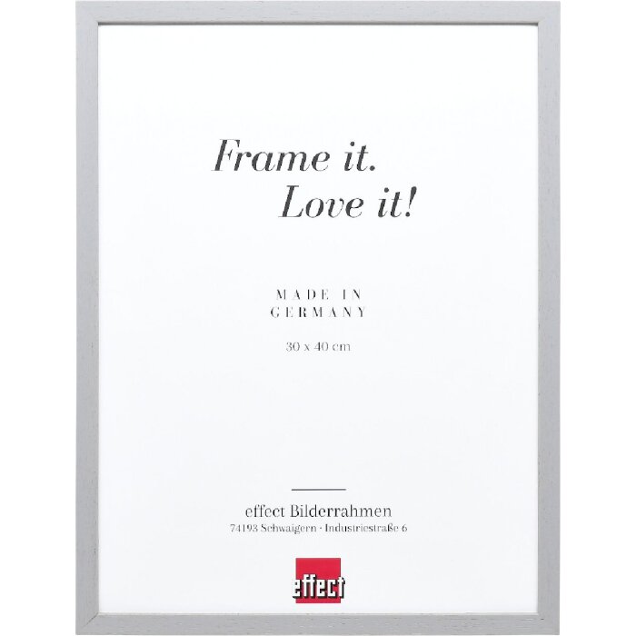 Эффектная деревянная рамка профиль 35 светло-серый 13x13 см антибликовое стекло