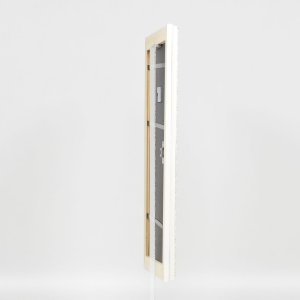 Effect Holz-Barockrahmen Profil 37 weiß 13x13 cm Museumsglas