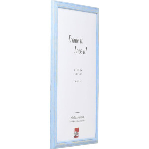 Эффектная деревянная рамка профиль 32 синий 14,8x21 см музейное стекло