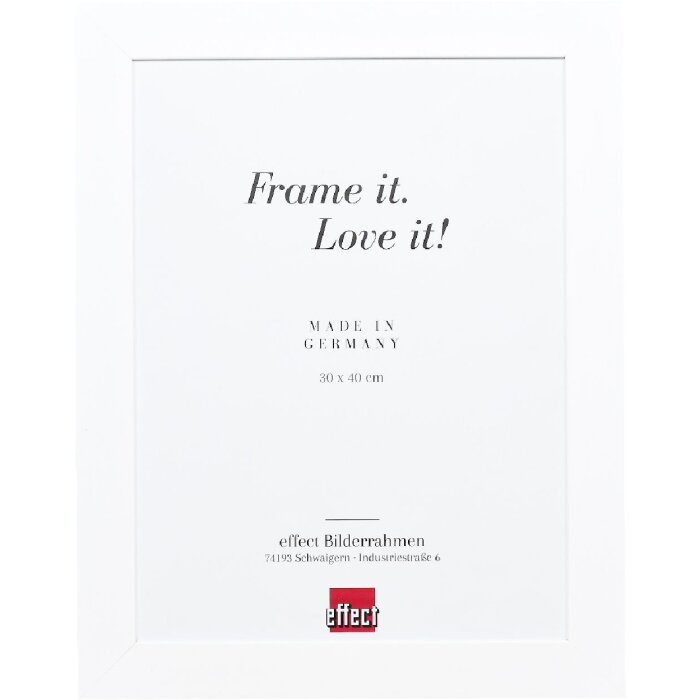 Эффектная рама из массива дерева профиль 30 белый 18x24 см прозрачное стекло