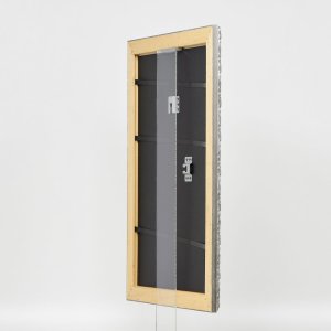 Effect Holzrahmen Profil 94 silber 18x24 cm mit Antireflexglas