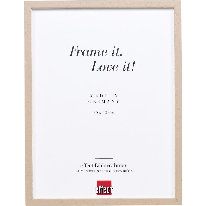 Эффектная деревянная рамка профиль 35 светло-коричневый 18x27 см обычное стекло + разделитель