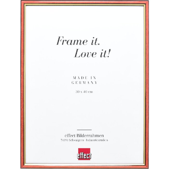 Effect Holzrahmen Profil 23 rot 18x27 cm mit Museumsglas