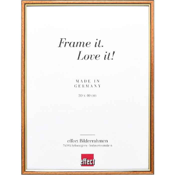 Effect Holzrahmen Profil 23 hellbraun 18x32 cm mit Museumsglas