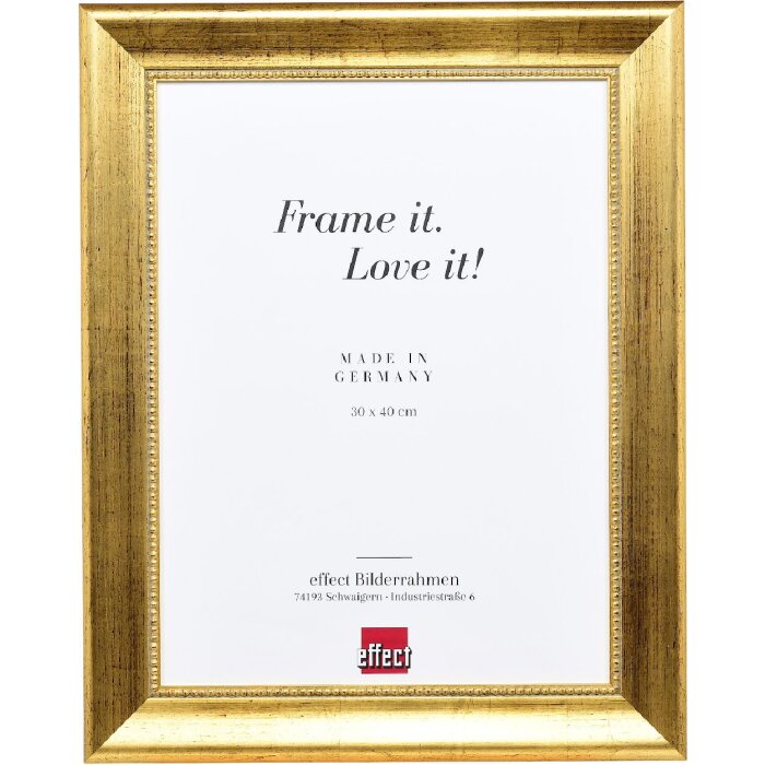 Effect Holzrahmen Profil 95 gold 18x32 cm Antireflexglas