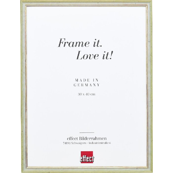 Effect Massiv-Holzrahmen Profil 25 grün 20x28 cm mit Antireflexglas