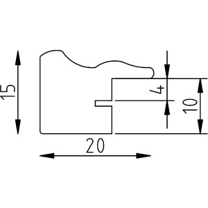 Эффектная деревянная рама профиль 38 серый 21x28 см акриловое стекло