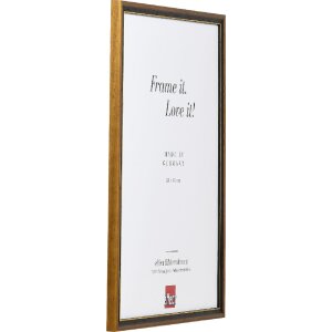 Effect Massiv-Holzrahmen Profil 22 braun-gold 23x70 cm mit Antireflexglas