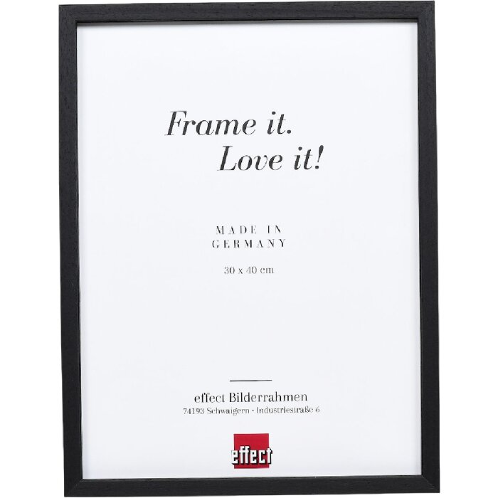 Эффектная деревянная рама профиль 35 черный 23x70 см обычное стекло + разделитель