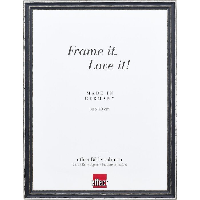 Эффектная деревянная рамка профиль 38 серый 25x35 см акриловое стекло