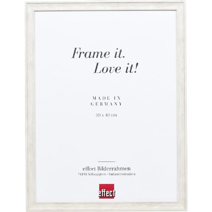 Effect Holzrahmen Profil 2070 Museumsglas 25x50 cm weiß