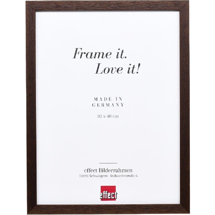 Эффектная деревянная рама профиль 33 венге 25х70 см обычное стекло