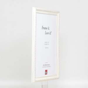 Effect Holz-Barockrahmen Profil 37 weiß 27x48 cm Museumsglas