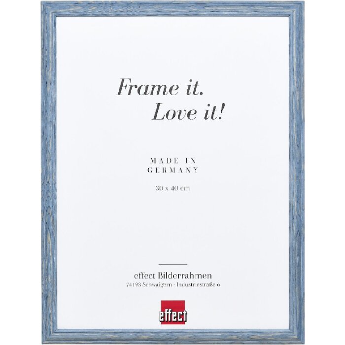 Effect Holzrahmen Profil 32 grau-blau 28x35 cm mit Museumsglas