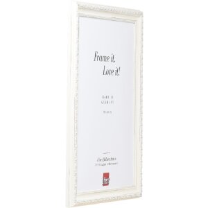 Эффектная деревянная рама в стиле барокко профиль 37 белый 28x35 см музейное стекло