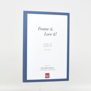 Effect Holzrahmen Profil 35 blau 30x30 cm mit Antireflexglas