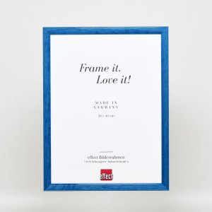 Эффектная деревянная рамка профиль 89 синий 30x40 см обычное стекло