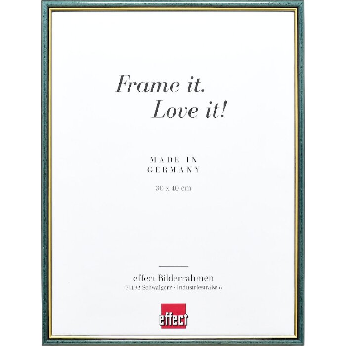 Effect Holzrahmen Profil 23 blau 30x40 cm Antireflexglas