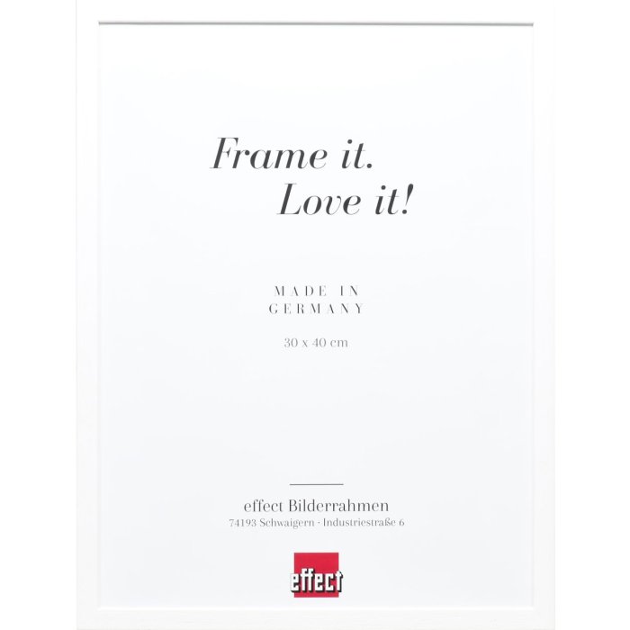 Effect Holzrahmen Profil 35 weiß 30x40 cm Acrylglas