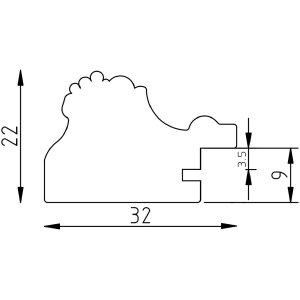 Эффектная деревянная рама в стиле барокко профиль 37 белый 30x45 см музейное стекло