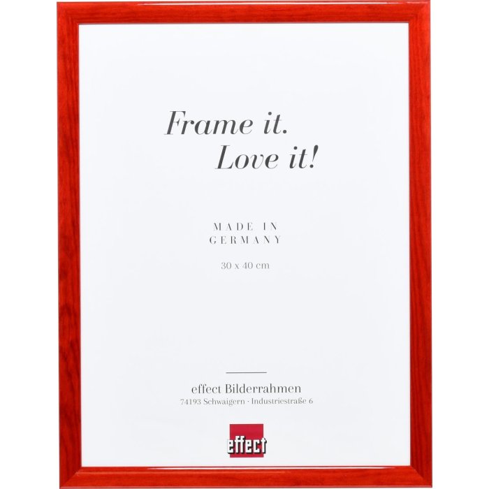 Эффектная деревянная рама профиль 89 красный 30,5x91,5 см музейное стекло