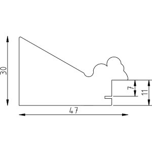 Effect Massiv-Holzrahmen Profil 28 silber 35x100 cm Antireflexglas