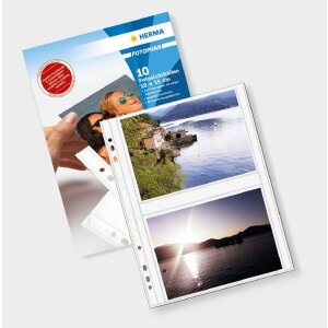 HERMA Fotophan 7583 Fotosichthüllen 9x13 cm beidseitig beschriftbar 10 Stück
