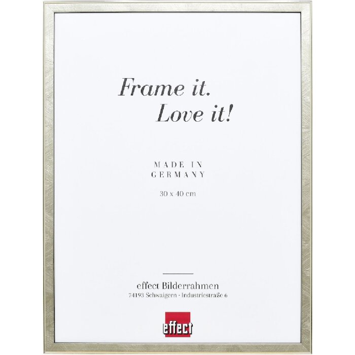 Effect Massiv-Holzrahmen Profil 29 silber 35x50 cm Antireflexglas