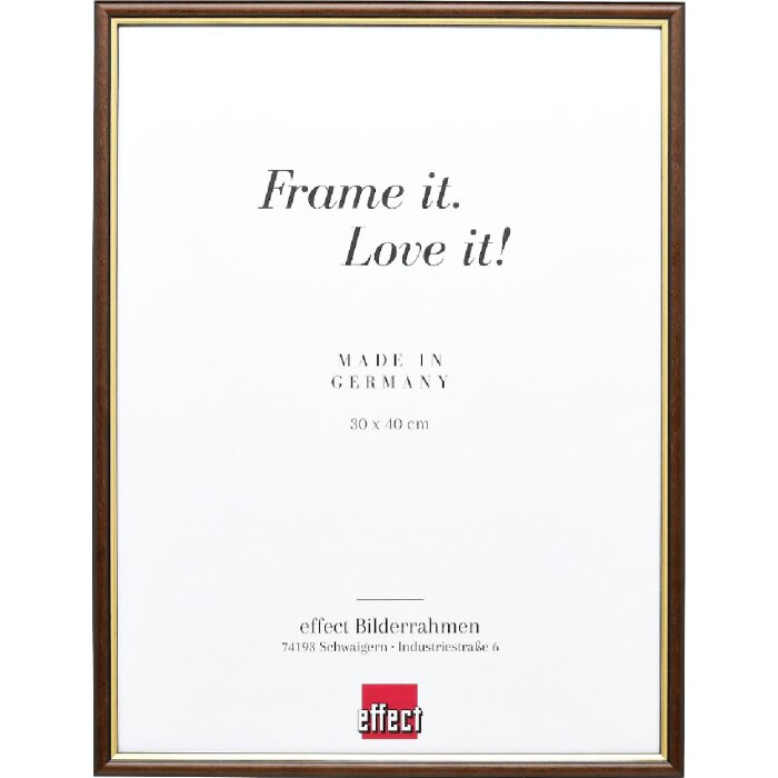 Effect Holzrahmen Profil 23 nußbraun 40x40 cm Antireflexglas
