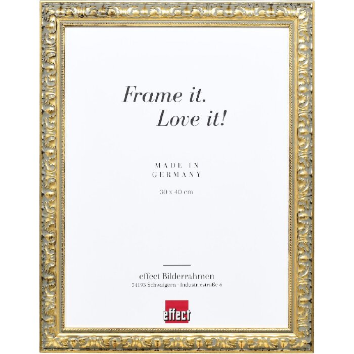 Эффектная деревянная рама профиль 94 золото 40x50 см акриловое стекло