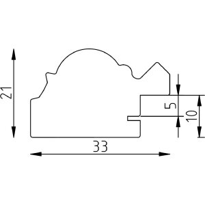 Эффектная деревянная рама профиль 94 золото 40x50 см акриловое стекло