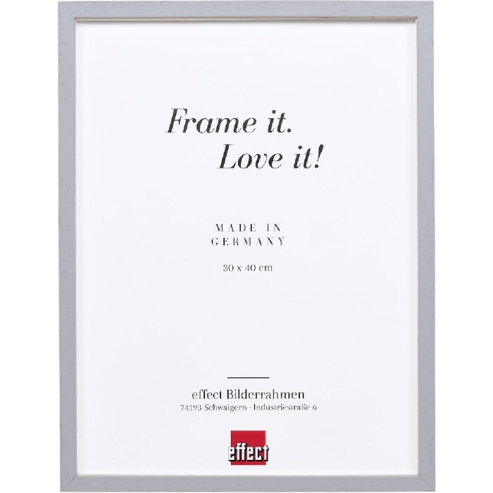 Эффектная деревянная рама профиль 35 светло-серый 45x60 см обычное стекло + разделитель