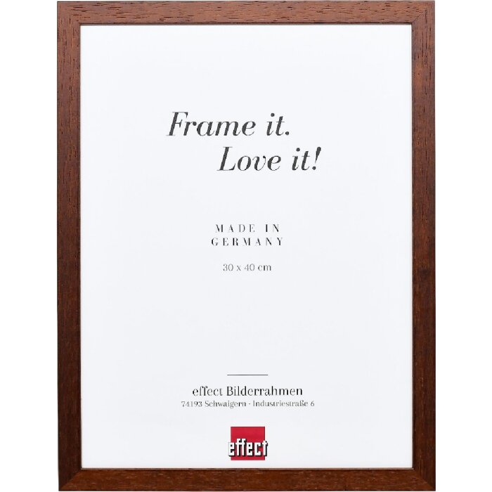 Эффектная деревянная рамка профиль 2210 темно-коричневый 50х50 см музейное стекло