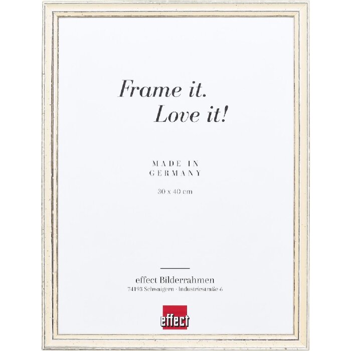 Эффектная деревянная рама профиль 38 белый 50x60 см антибликовое стекло