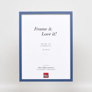 Эффектная деревянная рамка профиль 35 синий 50x60 см обычное стекло + разделитель