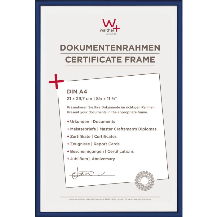 Walther NEW LIFESTYLE Kunststoffrahmen 21x29,7cm DIN A4 Blau