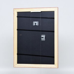 Effect Holz-Barockrahmen Profil 37 antiksilber 60x60 cm Museumsglas