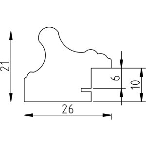 Effect Holzrahmen Profil 21 grün 60x90 cm mit Antireflexglas