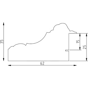 Effect Barock-Bilderrahmen Profil 31 braun 61x91,5 cm Museumsglas