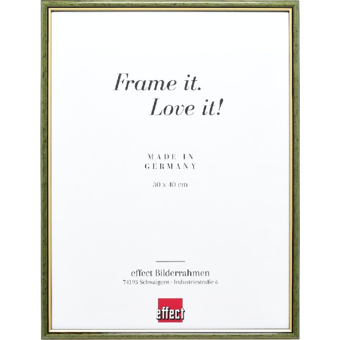 Effect Holzrahmen Profil 23 grün 7x10 cm Antireflexglas