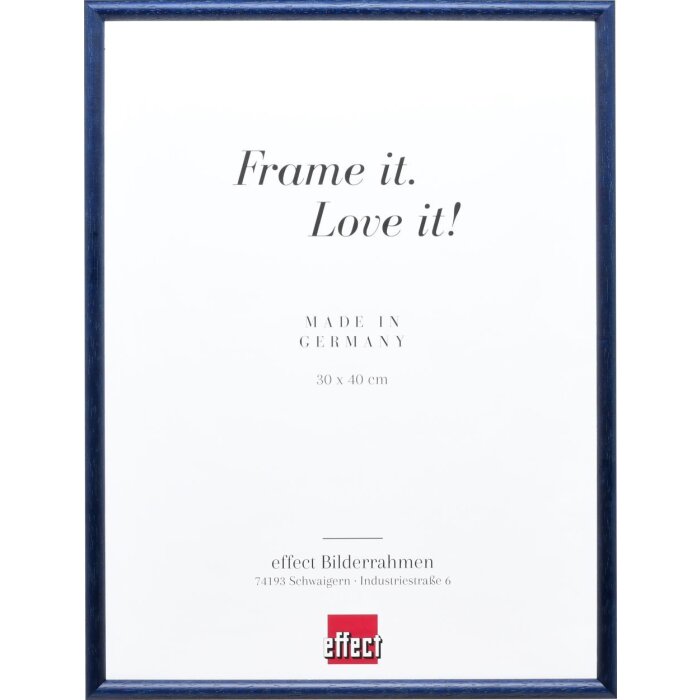 Эффектная рамка из массива дерева профиль 20 синий 7x10 см акриловое стекло