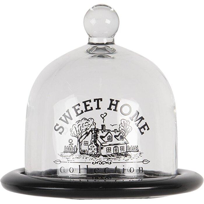 Стеклянная банка-колокол черная Ø 12x12 см 6GL3410