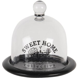 Стеклянная банка-колокол черная Ø 12x12 см 6GL3410